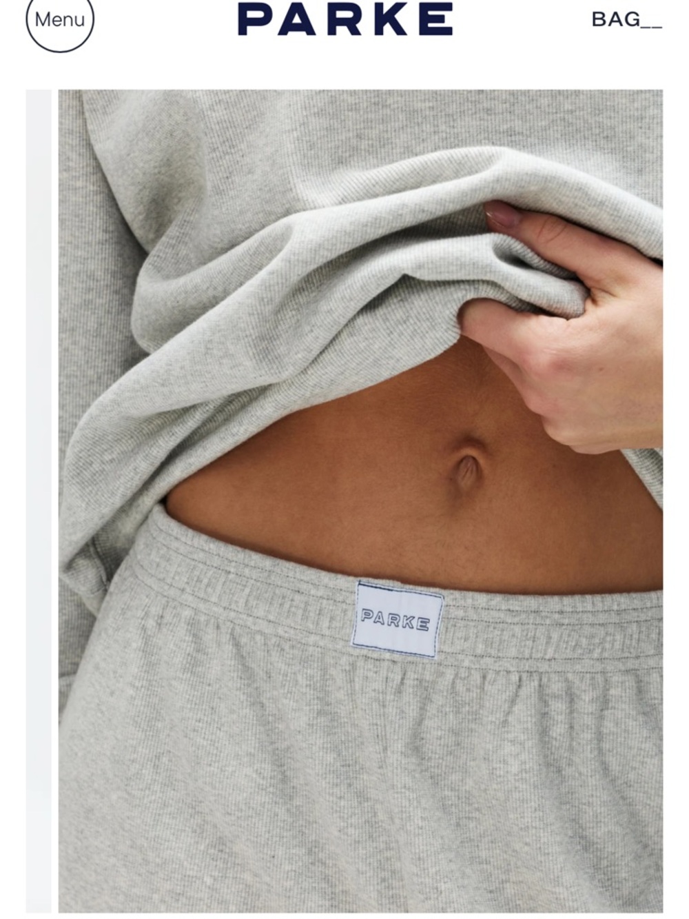PARKE Heather Gray Ribbed Lounge Set Bottoms